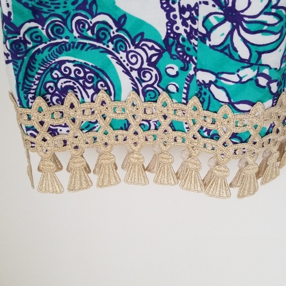 Beautiful Lilly Pulitzer dress w/ gold trim - Picture 2 of 6
